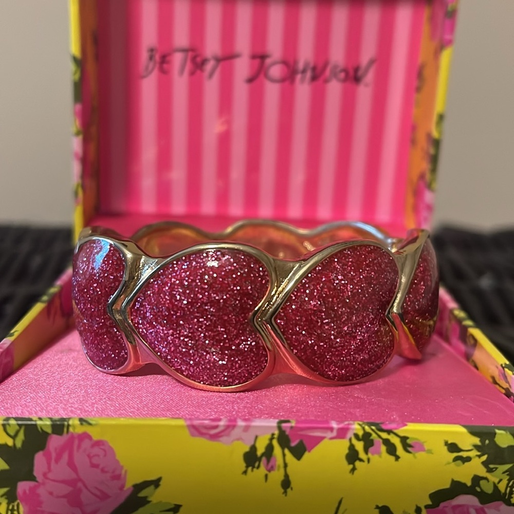 Betsey Johnson Heart Bangle Bracelet